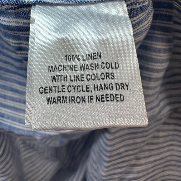 UNTUCKit Constantia 100% Linen Blue Stripe Shirt dress size 18 NWT - Picture 10 of 10